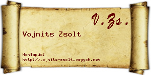 Vojnits Zsolt névjegykártya
